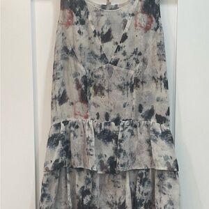 IRO print ruffle mini dress